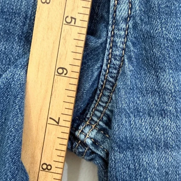 ABERCROMBIE & FITCH Low Rise Baggy Wide Leg Jeans Girls Size 9/10 Short Bear Kid - Picture 8 of 9